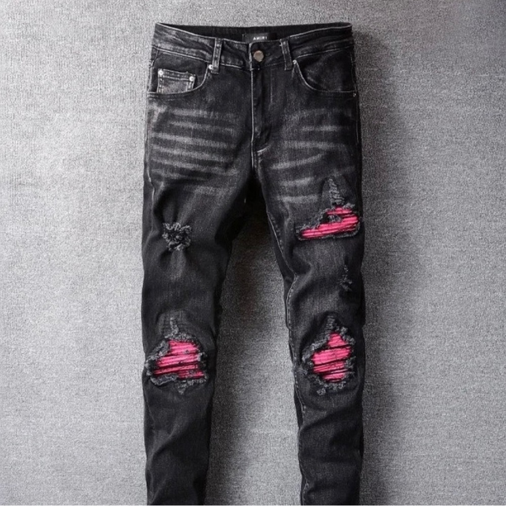 Amiri CRACKED PINK LEATHER MX1 size 36 - Picture 1 of 7